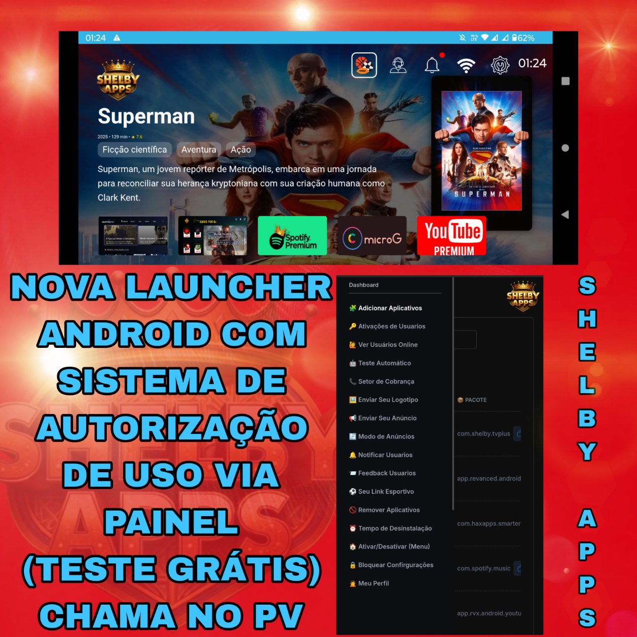 NOVA LAUNCHER SH 25 (Controle total do sistema Android do seu cliente) Adicone Apps, bloqueie os app